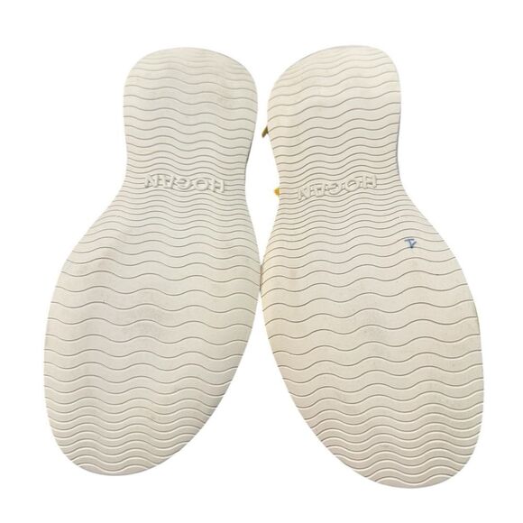 HOGAN Women's Italy Buckle Thong Suede Leather Yellow Sandals 37 7 - Picture 6 of 7